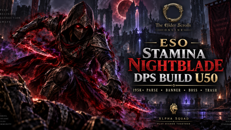 ESO Stamina Nightblade DPS Build U50 – 195K+ Parse, Banner, Boss & Trash